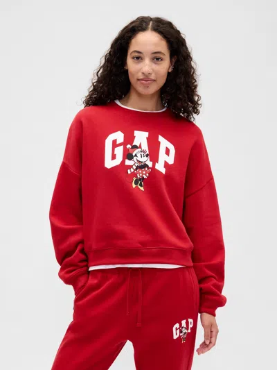 Gap Factory Gap &#215 Disney Minnie Mouse Oversized Logo Sweatshirt In Red
