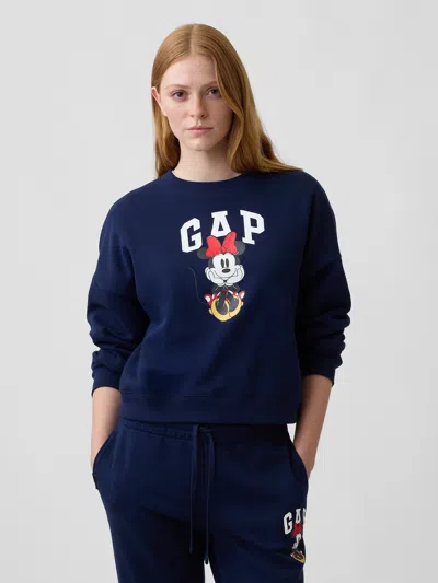 Gap Factory Gap × Disney Minnie Mouse Relaxed Wedge Logo Sweatshirt In Navy Minnie