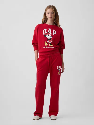 Gap Factory Gap × Disney Minnie Mouse Straight-leg Sweatpants In Disney Modern Red