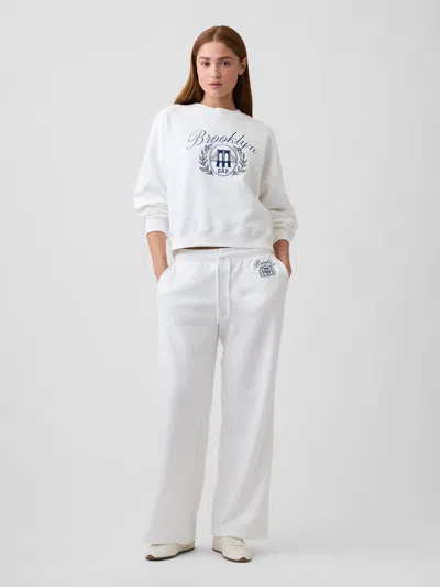 Gap Factory Gap Graphic Relaxed Straight-leg Sweatpants In New Off White