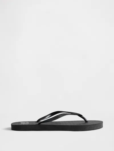 Gap Factory Gap Logo Flip Flops In Black