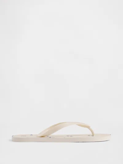 Gap Factory Gap Logo Flip Flops In Neutral