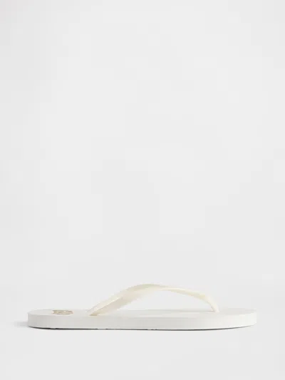 Gap Factory Gap Logo Flip Flops In White