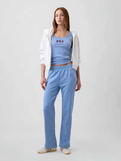 Gap Factory Gap Logo Pull-on Slim Sweatpants In Blue Suede
