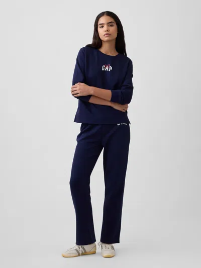 Gap Factory Gap Logo Pull-on Slim Sweatpants In Navy Bows