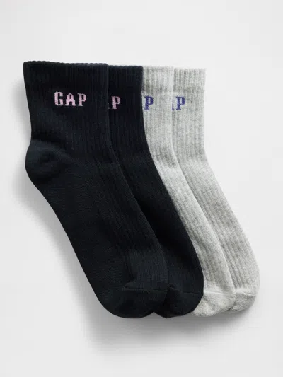 Gap Factory Gap Logo Quarter Crew Socks (2-pack) In Multi