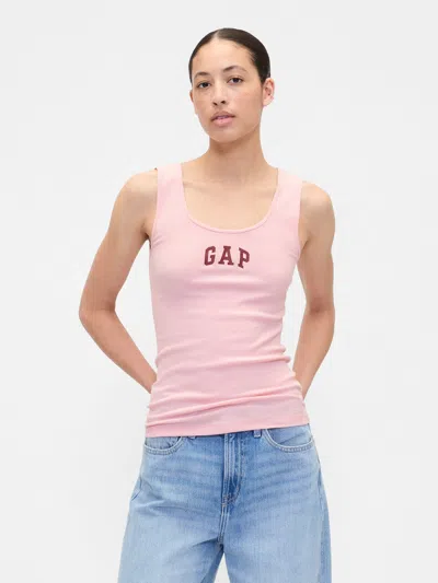 Gap Factory Gap Logo Ribbed Scoopneck Tank Top In Pink
