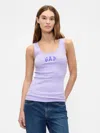 Gap Factory Gap Logo Ribbed Scoopneck Tank Top In Purple