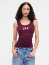 Gap Factory Gap Logo Ribbed Scoopneck Tank Top In Red