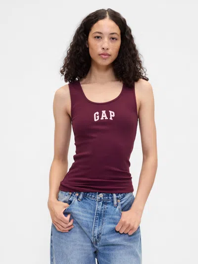 Gap Factory Gap Logo Ribbed Scoopneck Tank Top In Red