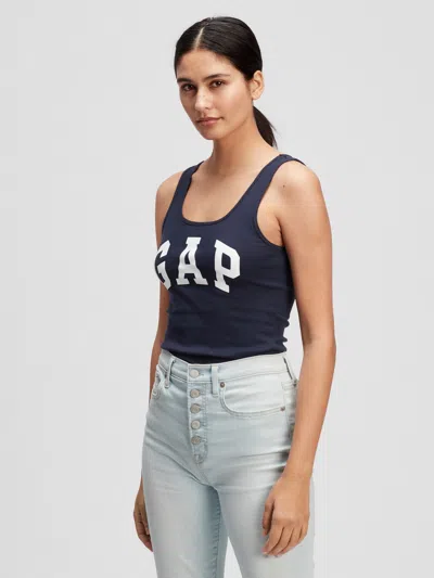 Gap Factory Gap Logo Ribbed Tank Top In Blue