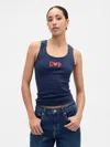 Gap Factory Gap Logo Ribbed Tank Top In Blue
