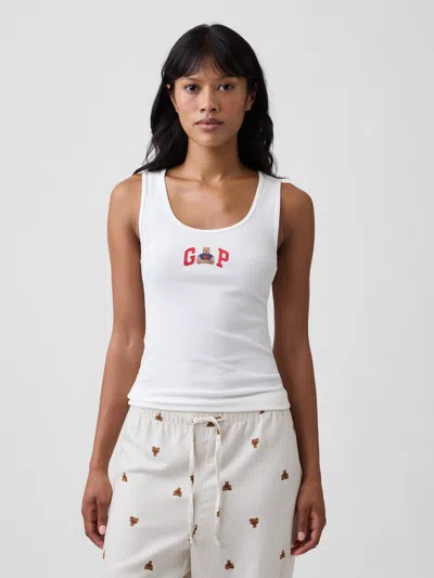 Gap Factory Gap Logo Ribbed Tank Top In Brannan Bear