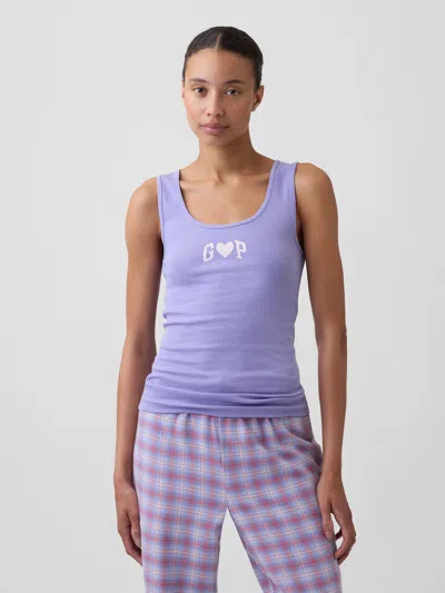 Gap Factory Gap Logo Ribbed Tank Top In Purple Heart
