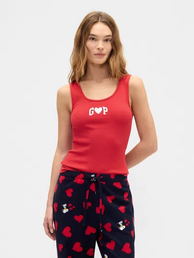 Gap Factory Gap Logo Ribbed Tank Top In Red