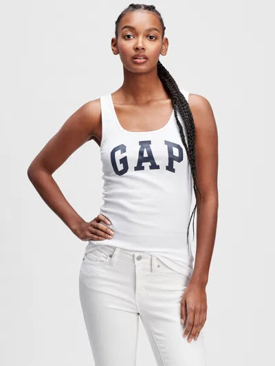 Gap Factory Gap Logo Ribbed Tank Top In White