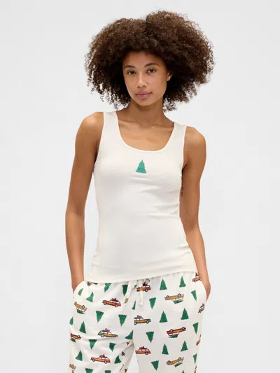 Gap Factory Gap Logo Ribbed Tank Top In White
