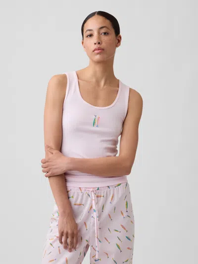 Gap Factory Gap Logo Ribbed Tank Top In White