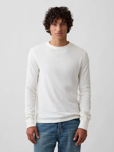 Gap Factory Gap Mini-logo Waffle-knit T-shirt In Ivory Cream Frost