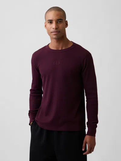 Gap Factory Gap Mini-logo Waffle-knit T-shirt In Vamp Red