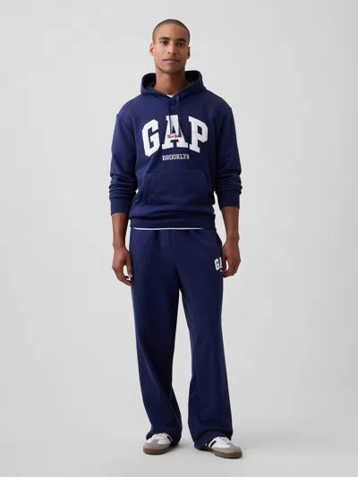 Gap Factory Gap Ny Logo Baggy Sweatpants In New Navy Blue