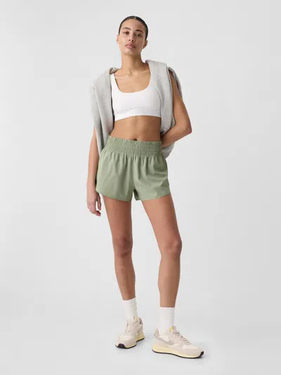 Gap Factory Gapfit 3" Mid Rise Runaround Shorts In Desert Sage Green