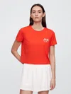 Gap Factory Gapfit Brushed Jersey Cropped T-shirt In Red