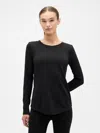 Gap Factory Gapfit Brushed Jersey Curved-hem T-shirt In Black