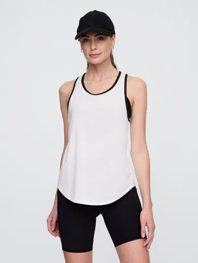 Gap Factory Gapfit Brushed Jersey Ringer Tank Top In White