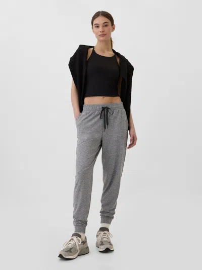 Gap Factory Gapfit Mid Rise Brushed Jersey Joggers In Black