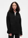 Gap Factory Gapfit Oversized Quilted Quarter-zip Jacket In Black