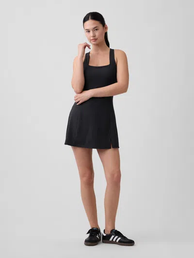 Gap Factory Gapfit Studio Recycled Squareneck Mini Dress In Black
