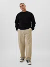 Gap Factory Gapflex Essential Khakis In Baggy Fit In Black
