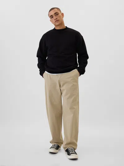 Gap Factory Gapflex Essential Khakis In Baggy Fit In Black