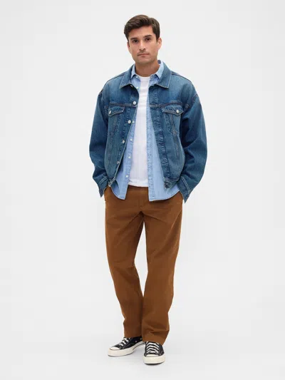 Gap Factory Gapflex Essential Khakis In Slim Fit In Blue