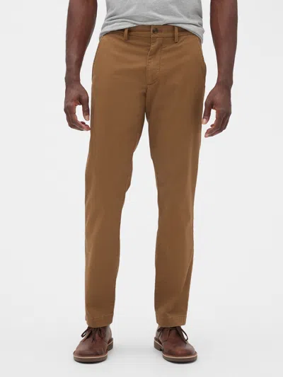 Gap Factory Gapflex Essential Khakis In Straight Fit In Brown