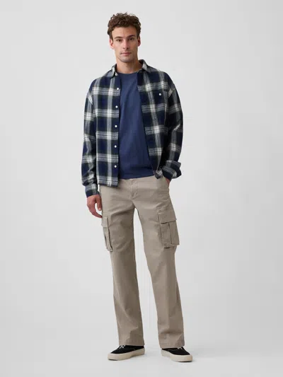 Gap Factory Gapflex Essential Straight Cargo Pants In Driftwood Brown