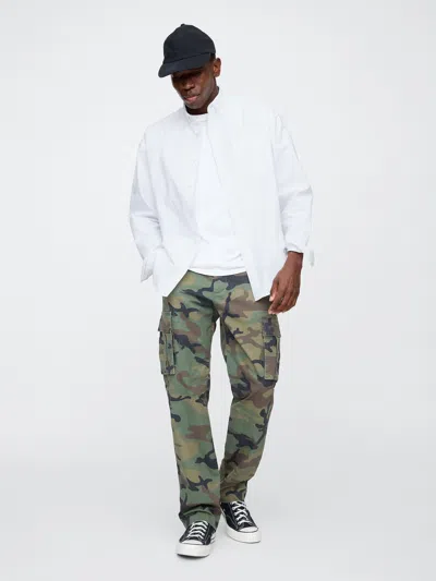 Gap Factory Gapflex Essential Straight Cargo Pants In Green