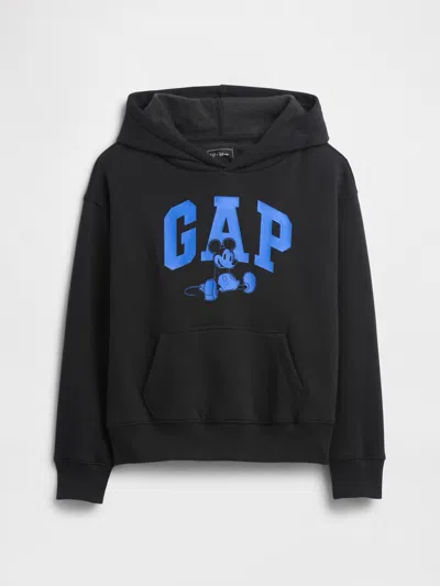 Gap Factory Gapkids &#215 Disney Mickey Mouse Relaxed Logo Hoodie In Black