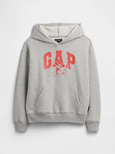 Gap Factory Gapkids &#215 Disney Mickey Mouse Relaxed Logo Hoodie In Gray