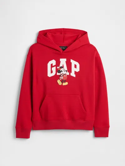 Gap Factory Gapkids &#215 Disney Mickey Mouse Relaxed Logo Hoodie In Red