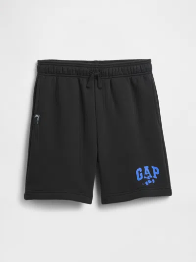 Gap Factory Gapkids &#215 Disney Mickey Mouse Relaxed Logo Pull-on Shorts In Black