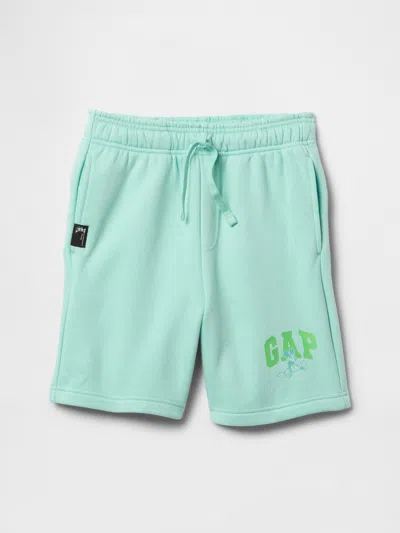 Gap Factory Gapkids &#215 Disney Mickey Mouse Relaxed Logo Pull-on Shorts In Green