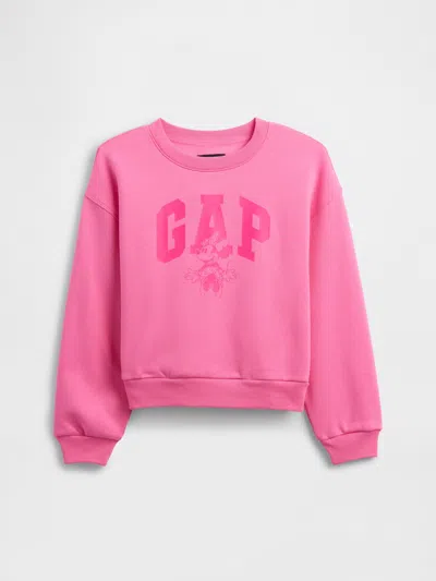 Gap Factory Gapkids &#215 Disney Minnie Mouse Oversized Logo Sweatshirt In Pink