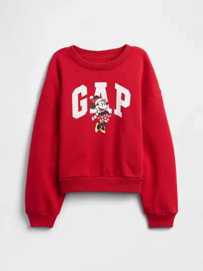 Gap Factory Gapkids &#215 Disney Minnie Mouse Oversized Logo Sweatshirt In Red