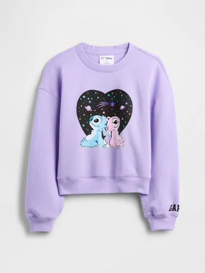 Gap Factory Gapkids × Disney Lilo And Stitch Oversized Graphic Sweatshirt In Purple
