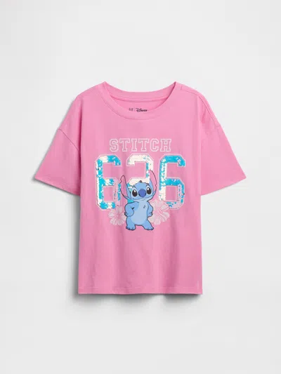 Gap Factory Gapkids × Disney Lilo And Stitch Oversized Graphic T-shirt In Pink