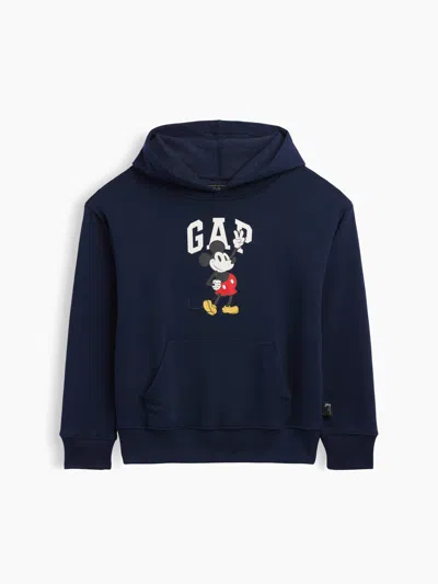 Gap Factory Gapkids × Disney Mickey Mouse Relaxed Logo Hoodie In Disney Peace Navy