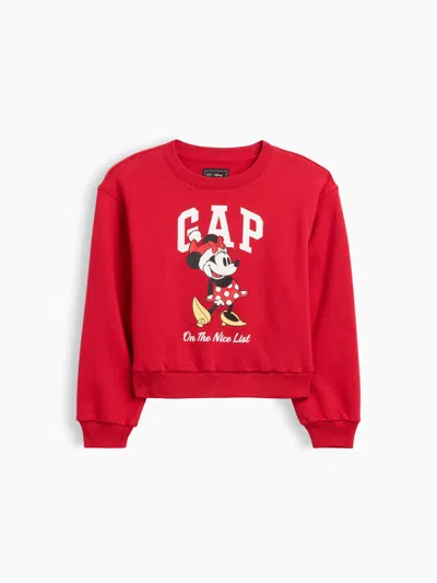 Gap Factory Gapkids × Disney Relaxed Wedge Logo Sweatshirt In Red Minnie Santa