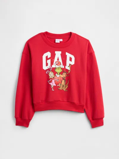 Gap Factory Gapkids | Dr Seuss™ Oversized Wedge Logo Sweatshirt In Red